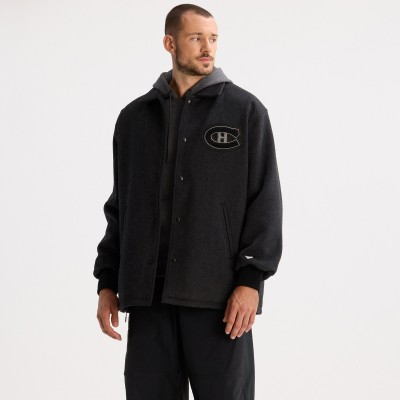 Montreal Canadiens Todd Snyder Heather Black Cashmere Full-Snap Coaches Jacket