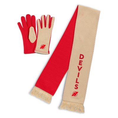 Женская New Jersey Devils WEAR by Erin Andrews Tonal Microcheck Scarf & Glove Set