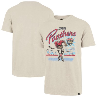Florida Panthers 47 Natural Hockey Player Golden Age Scrum T-Shirt