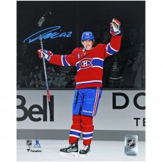 Patrik Laine Montreal Canadiens Autographed Fanatics Authentic 8 x 10 Red Jersey Celebration Spotlight Photograph