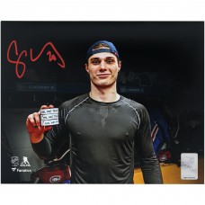 Juraj Slafkovsky Montreal Canadiens Autographed Fanatics Authentic 8 x 10 First NHL Hat Trick Photograph