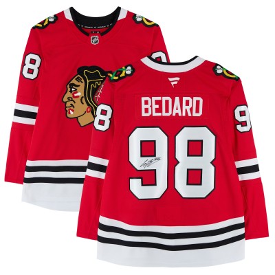 Игровая джерси Connor Bedard Chicago Blackhawks Autographed Fanatics Authentic Red Fanatics Premium