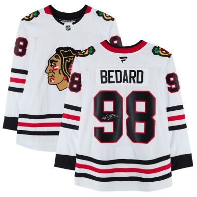 Игровая джерси Connor Bedard Chicago Blackhawks Autographed Fanatics Authentic White Fanatics Premium