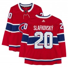 Juraj Slafkovsky Montreal Canadiens Autographed Fanatics Authentic Red adidas Authentic Jersey with 1st NHL HT 4-9-24 Inscription - Limited Edition of 25