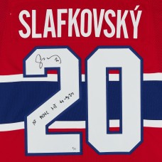 Juraj Slafkovsky Montreal Canadiens Autographed Fanatics Authentic Red adidas Authentic Jersey with 1st NHL HT 4-9-24 Inscription - Limited Edition of 25