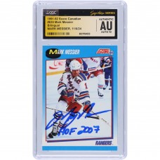 Mark Messier New York Rangers Autographed 1991-92 Score Canadian Bilingual #635 CGC Fanatics Witnessed Authenticated Auto 10 Card with HOF 2007 Inscription Mark Messier New York Rangers Autographed 1991-92 Score Canadian Bilingual #635 CGC Fanatics Witnessed Authenticated Auto 10 Card with HOF 2007 Inscription