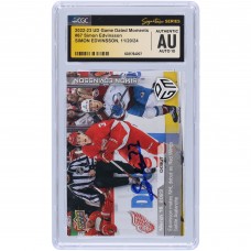 Simon Edvinsson Detroit Red Wings Autographed 2022-23 Upper Deck Game Dated Moments Makes NHL Debut As Red Wings Battle Avalanche #67 #/1199 CGC Fanatics Witnessed Authenticated Auto 10 Rookie Card