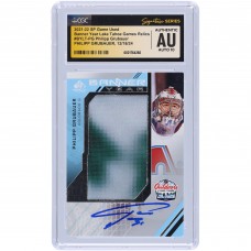 Philipp Grubauer Colorado Avalanche Autographed 2021-22 Upper Deck SP Game Used 2 Color Banner Year Lake Tahoe Games Relics #BYLT-PG CGC Fanatics Witnessed Authenticated Auto 10 Card