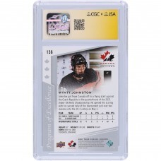 Wyatt Johnston Dallas Stars Autographed 2021 Upper Deck Team Canada Juniors #136 CGC Fanatics Witnessed Authenticated Rookie Card