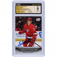 Simon Edvinsson Detroit Red Wings Autographed 2023-24 Upper Deck Series 1 Debut Dates #DD-20 CGC Fanatics Witnessed Authenticated 9/10 Rookie Card