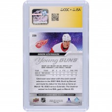 Simon Edvinsson Detroit Red Wings Autographed 2023-24 Upper Deck Series 1 Young Guns #228 CGC Fanatics Witnessed Authenticated 9/10 Rookie Card