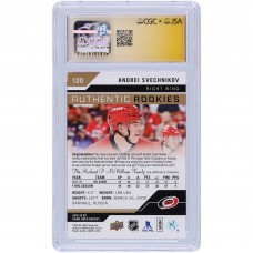 Andrei Svechnikov Carolina Hurricanes Autographed 2018-19 Upper Deck SP Game Used Gold Jersey Relic #120 #/499 CGC Fanatics Witnessed Authenticated Auto 10 Rookie Card