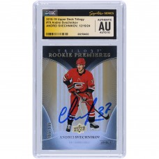 Andrei Svechnikov Carolina Hurricanes Autographed 2018-19 Upper Deck Trilogy #79 #/999 CGC Fanatics Witnessed Authenticated Auto 10 Rookie Card Andrei Svechnikov Carolina Hurricanes Autographed 2018-19 Upper Deck Trilogy #79 #/999 CGC Fanatics Witnessed Authenticated Auto 10 Rookie Card