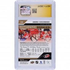 Andrei Svechnikov Carolina Hurricanes Autographed 2018-19 Upper Deck SP Game Used Gold Jersey Relic #120 #/499 CGC Fanatics Witnessed Authenticated 9/10 Rookie Card