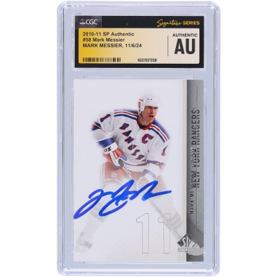 Mark Messier New York Rangers Autographed 2010-11 Upper Deck SP Authentic #58 CGC Fanatics Witnessed Authenticated Card