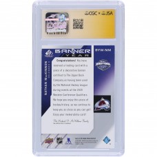 Nathan MacKinnon Colorado Avalanche Autographed 2021-22 Upper Deck SP Game Used Banner Year Western Conference Relic #BYW-NM CGC Fanatics Witnessed Authenticated 9/10 Card