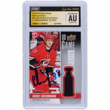 Andrei Svechnikov Carolina Hurricanes Autographed 2019-20 Upper Deck UD Game Jersey Relic #GJ-AS CGC Fanatics Witnessed Authenticated Auto 10 Card Andrei Svechnikov Carolina Hurricanes Autographed 2019-20 Upper Deck UD Game Jersey Relic #GJ-AS CGC Fanatics Witnessed Authenticated Auto 10 Card