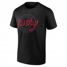 Detroit Red Wings Black Color Block Puck T-Shirt