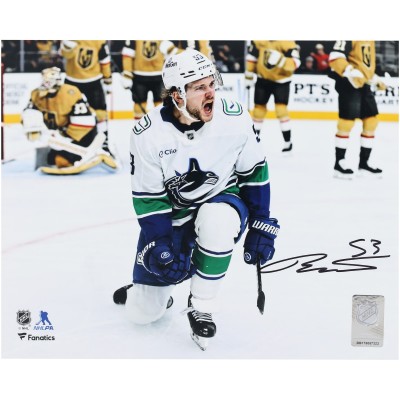 Teddy Blueger Vancouver Canucks Autographed Fanatics Authentic 8 x 10 White Jersey Celebration Photograph