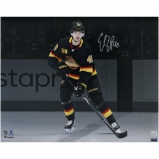 Elias Pettersson Vancouver Canucks Autographed Fanatics Authentic 16 x 20 Black Jersey Spotlight Photograph