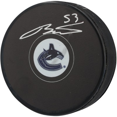 Teddy Blueger Vancouver Canucks Autographed Fanatics Authentic Hockey Puck
