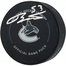 Teddy Blueger Vancouver Canucks Autographed Fanatics Authentic Official Game Puck