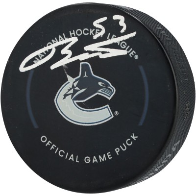 Teddy Blueger Vancouver Canucks Autographed Fanatics Authentic Official Game Puck