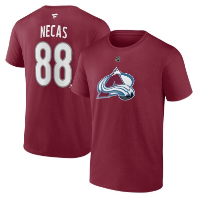 Футболка Colorado Avalanche Martin Necas Fanatics Burgundy Authentic Stack Name & Number