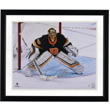 Фото с автографом Tuukka Rask Boston Bruins Fanatics Authentic 16 x 20 Black Alternate Jersey In Net with Multiple Inscriptions - Signed in Gold Ink - Limited Edition #1/1 Фото с автографом Tuukka Rask Boston Bruins Fanatics Authentic 16 x 20 Black Alternate Jersey In Net with Multiple Inscriptions - Signed in Gold Ink - Limited Edition #1/1