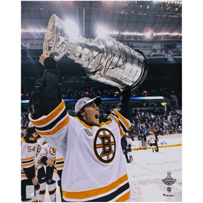 Tuukka Rask Boston Bruins Autographed Fanatics Authentic 16 x 20 2011 Stanley Cup Champions Raising Cup Photograph