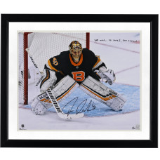 Фото с автографом Tuukka Rask Boston Bruins Fanatics Authentic 16 x 20 Black Alternate Jersey In Net with Multiple Inscriptions - Limited Edition #10/10 Фото с автографом Tuukka Rask Boston Bruins Fanatics Authentic 16 x 20 Black Alternate Jersey In Net with Multiple Inscriptions - Limited Edition #10/10
