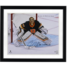 Фото с автографом Tuukka Rask Boston Bruins Fanatics Authentic 16 x 20 Black Alternate Jersey In Net with Multiple Inscriptions - Limited Edition of 10 Фото с автографом Tuukka Rask Boston Bruins Fanatics Authentic 16 x 20 Black Alternate Jersey In Net with Multiple Inscriptions - Limited Edition of 10