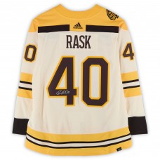Игровая джерси Tuukka Rask Boston Bruins Autographed Fanatics Authentic 100th Anniversary Beige Alternate adidas Authentic