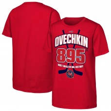 Детская футболка Washington Capitals Alexander Ovechkin Red NHL All-Time Leading Goal Scorer Cross Sticks
