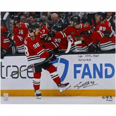 Connor Bedard Chicago Blackhawks Autographed Fanatics Authentic 16 x 20 First NHL Goal Celebration Photograph with 1st NHL Goal 10/11/23 Inscription - Limited Edition of 10