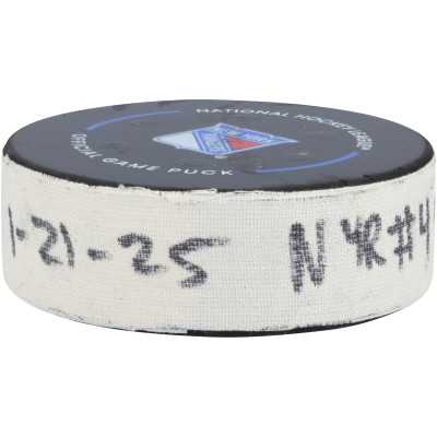 Шайба с игры Artemi Panarin New York Rangers Fanatics Authentic vs. Ottawa Senators on January 21, 2025