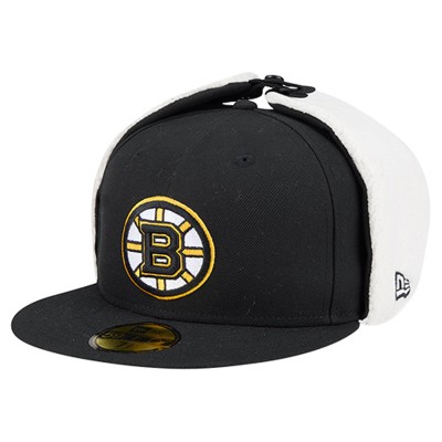 Бейсболка Boston Bruins New Era Black Injection Dog Ear Classic