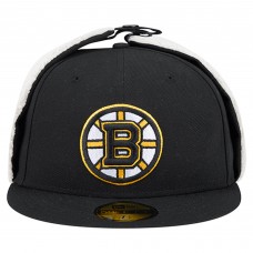 Бейсболка Boston Bruins New Era Black Injection Dog Ear Classic
