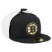 Бейсболка Boston Bruins New Era Black Injection Dog Ear Classic