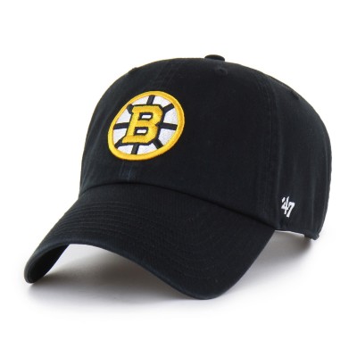 Бейсболка Boston Bruins 47 Black Core Logo Clean Up