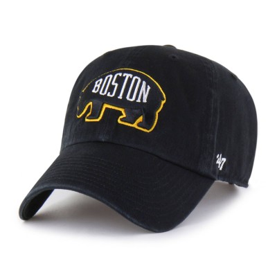 Бейсболка Boston Bruins 47 Black Alternate Logo Clean Up