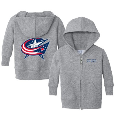 Малышам Columbus Blue Jackets Chad & Jake Heather Gray Logo Full-Zip Hoodie