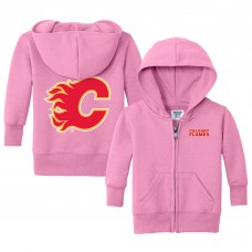 Малышам Calgary Flames Chad & Jake Pink Logo Full-Zip Hoodie Jacket