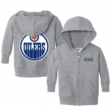 Малышам Edmonton Oilers Chad & Jake Heather Gray Logo Full-Zip Hoodie
