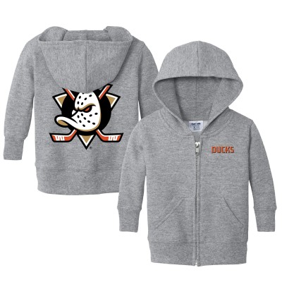 Малышам Anaheim Ducks Chad & Jake Heather Gray Logo Full-Zip Hoodie