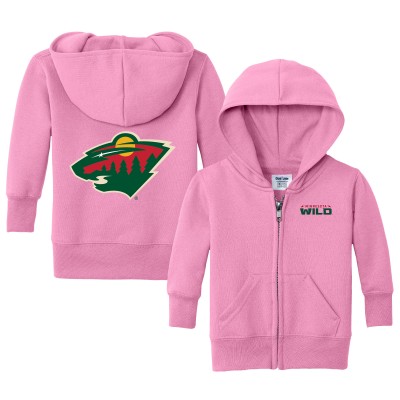 Малышам Minnesota Wild Chad & Jake Pink Logo Full-Zip Hoodie Jacket