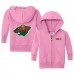 Малышам Minnesota Wild Chad & Jake Pink Logo Full-Zip Hoodie Jacket