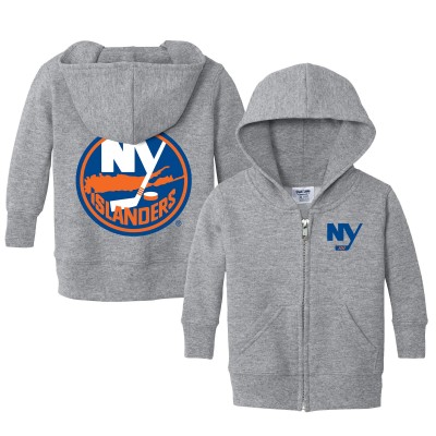 Малышам New York Islanders Chad & Jake Heather Gray Logo Full-Zip Hoodie