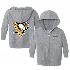 Малышам Pittsburgh Penguins Chad & Jake Heather Gray Logo Full-Zip Hoodie