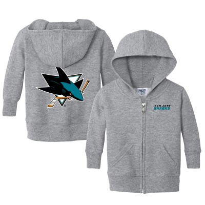 Малышам San Jose Sharks Chad & Jake Heather Gray Logo Full-Zip Hoodie
